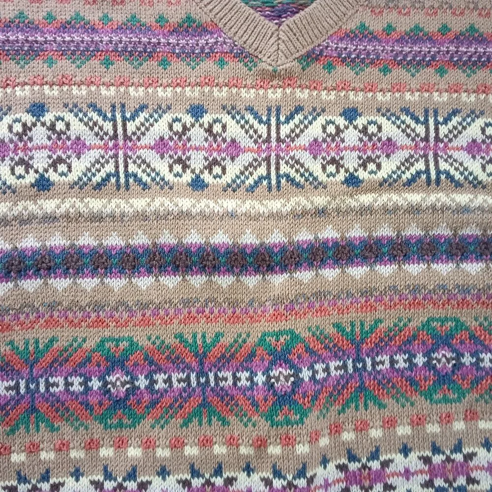 Lauren Ralph Lauren Fair Isle Cotton Vest 2XL NWT - Picture 5 of 5